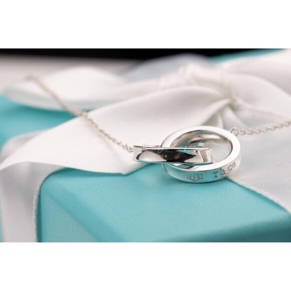 100% Authentic Tiffany & Co. 1837 Collection Interlocking Circles Necklace 16" - Picture 6 of 8